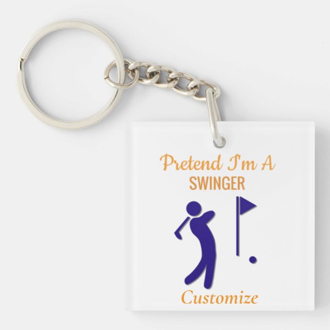 Swinging Golfer Thunder_Thunder_Cove Keychain (Front)