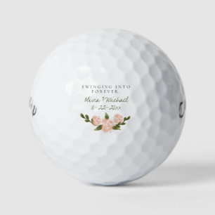 'Swinging Into Forever' Customizable Names & Date Golf Balls