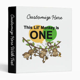 Swinging Monkeys 1st Birthday t shirts and Gifts Binder