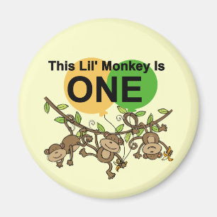 Swinging Monkeys 1st Birthday t shirts and Gifts Magnet