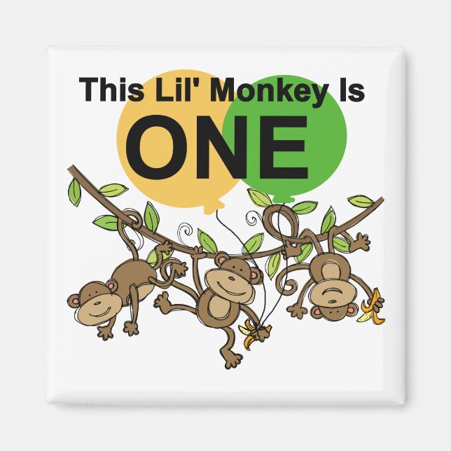 Swinging Monkeys 1st Birthday t shirts and Gifts Magnet (Front)