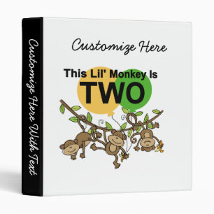 Swinging Monkeys 2nd Birthday T-shirts and Gifts Binder