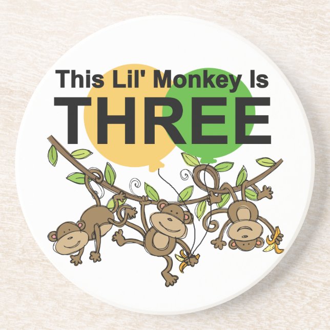 Swinging Monkeys 3rd Birthday tshirts and Gifts Coaster (Front)