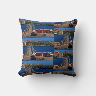 Swinging Old lady Curacao Bridge Throw Pillow