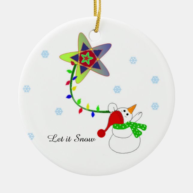 Swinging on a Star Ceramic Ornament (Front)