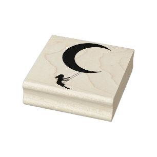 Swinging on the Moon Rubber Stamp