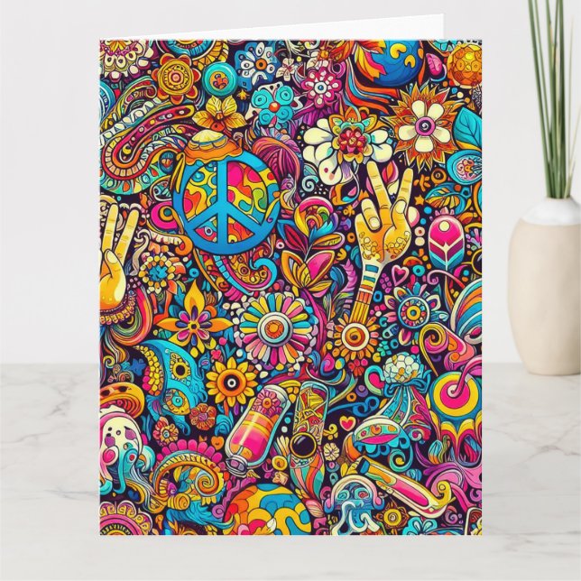 Swinging Sixties Big Folded Greeting Card (Front)