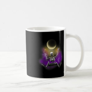 Swinging Skeleton Rockstar Moonlit Halloween Bones Coffee Mug