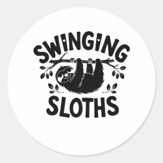 Swinging Sloths Hang In There Sticker