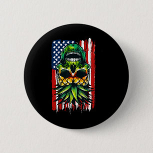 Swinging Upside Down Pineapple Us American Flag 4t 2 Inch Round Button