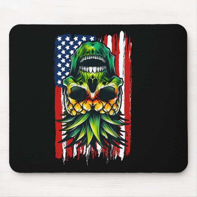 Swinging Upside Down Pineapple Us American Flag 4t Mouse Pad (Front)
