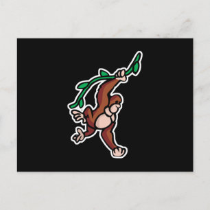 swinging vine monkey postcard