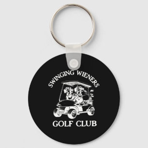 Swinging Wieners Golf Club Dachshund Wiener Dog Fa Keychain