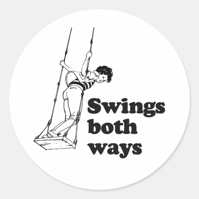 Swings both ways classic round sticker (Front)