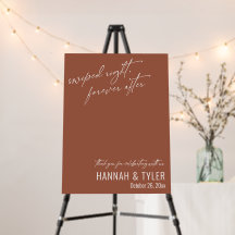 Swiped Right Forever After Terracotta Wedding Sign