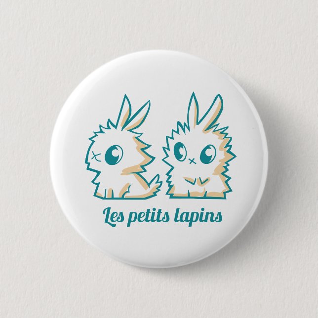Swipes in small rabbits 2 inch round button (Front)