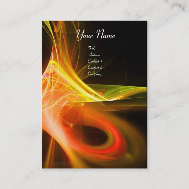 SWIRL 2 MONOGRAM Vibrant black pink red yellow Business Card (Front)