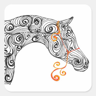 swirl arabian square sticker