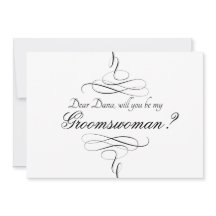 Swirl Black And White Will You Be My Groomswoman 