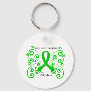 Swirl Butterfly Stem Cell Transplant Survivor Keychain