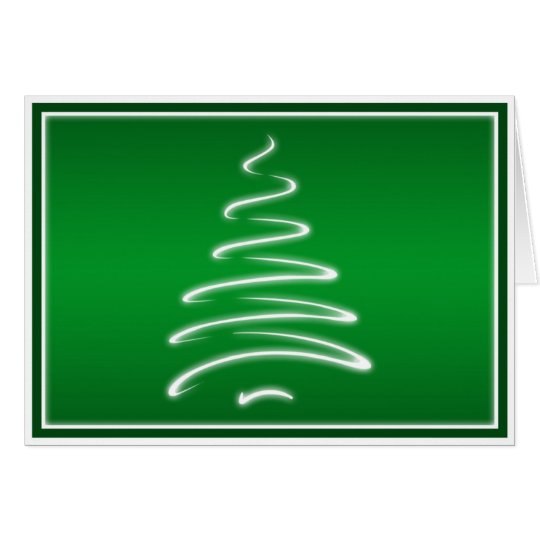 Swirl Christmas Tree in Green and White Card