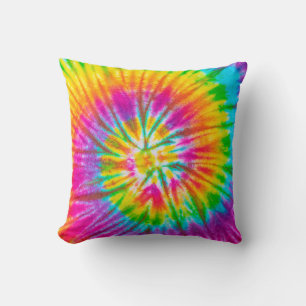 swirl colorful tie dye pattern abstract background throw pillow