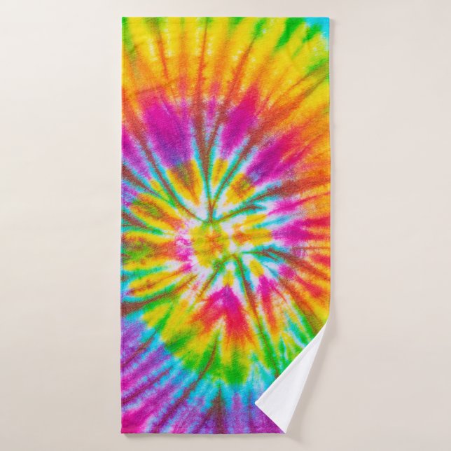 swirl colourful tie dye pattern abstract backgroun bath towel (Bath Towel)