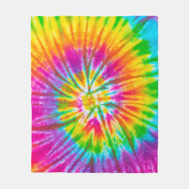 swirl colourful tie dye pattern abstract backgroun fleece blanket (Front)