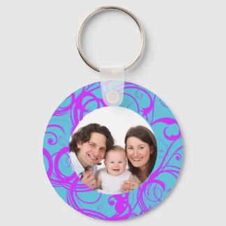 Swirl Design/ Photo Keychain