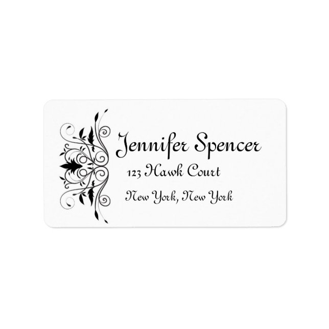 Swirl Design Wedding Labels (Front)