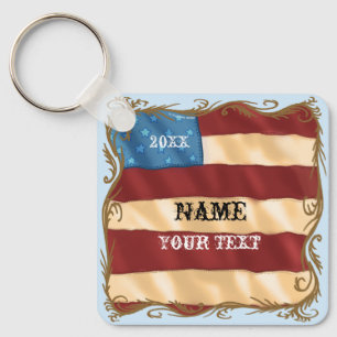 Swirl Flag Keychain