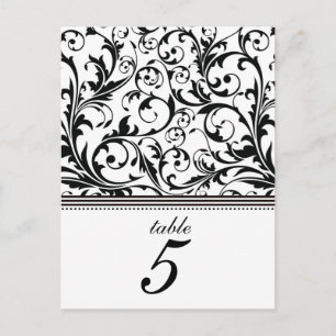 Swirl Folding Tent Table Number Postcard