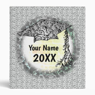 Swirl Grad Cap Graduation Binder