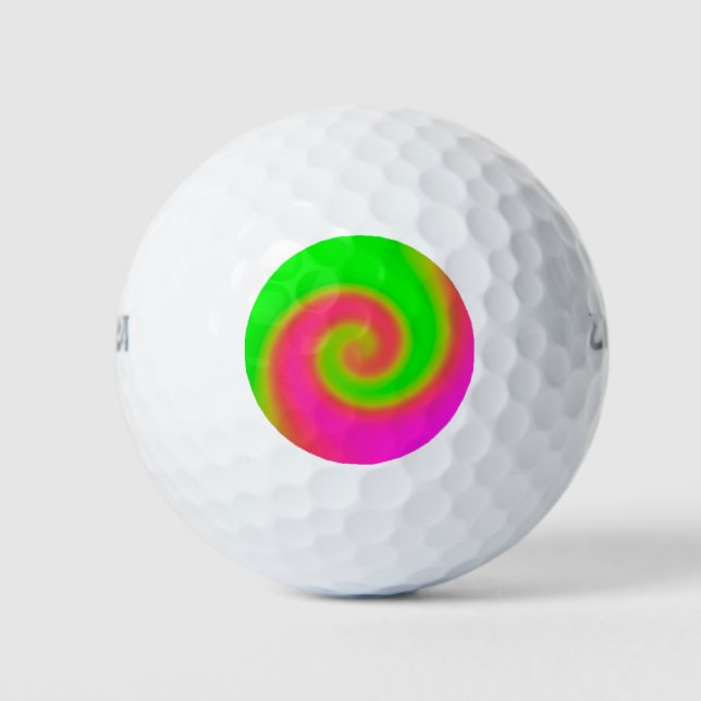 Swirl Green Pink Golf Balls (Front)