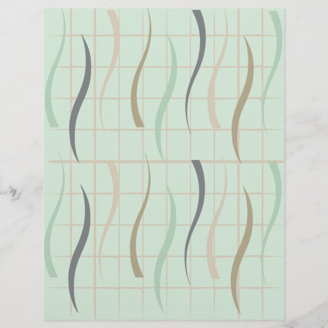 Swirl & Grid Pattern Scrap Book Paper (Front)