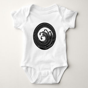 Swirl-like wave circle baby bodysuit