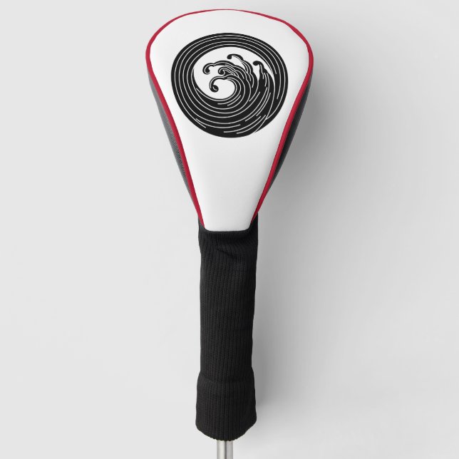 Swirl-like wave circle golf head cover (Front)