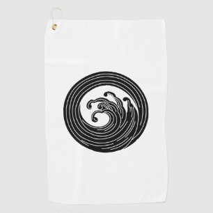Swirl-like wave circle golf towel