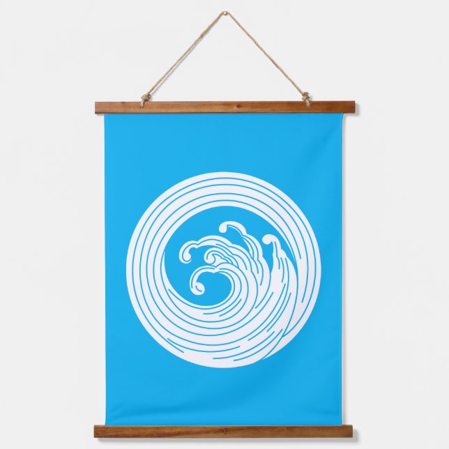 Swirl-like wave circle hanging tapestry (Front)
