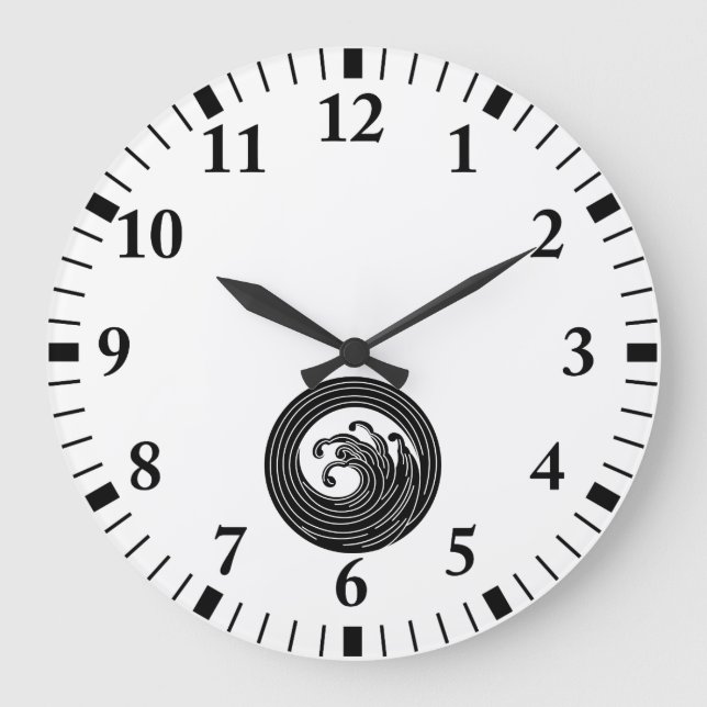 Swirl-like wave circle large clock (Front)