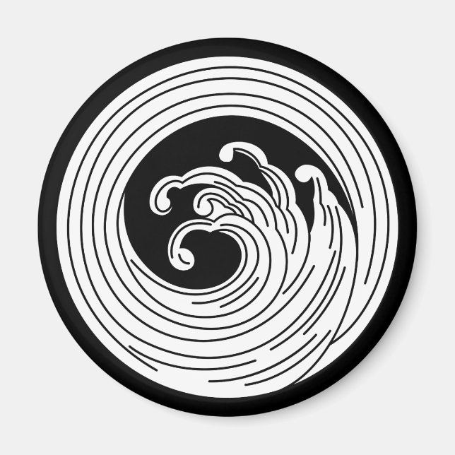 Swirl-like wave circle magnet (Front)