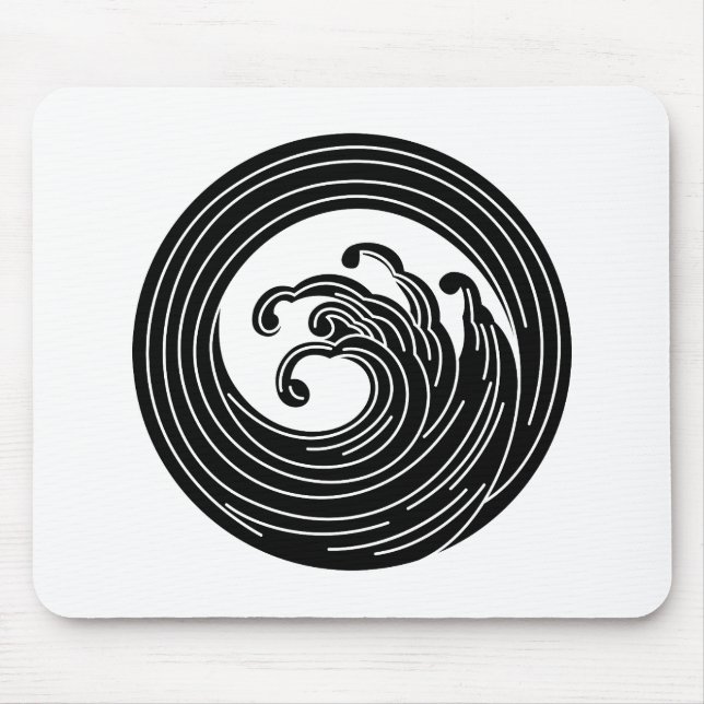 Swirl-like wave circle mouse pad (Front)