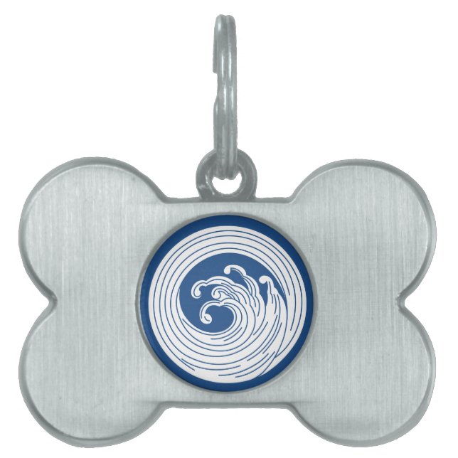 Swirl-like wave circle pet ID tag (Front)