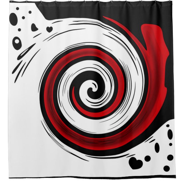 Swirl liquid circle modern black red white colours (Front)