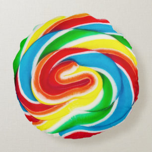 swirl lollipop round pillow