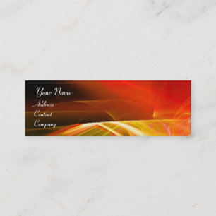 SWIRL  MONOGRAM Vibrant black red orange Mini Business Card