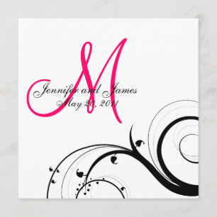 Swirl Monogram Wedding Save the Date Back View