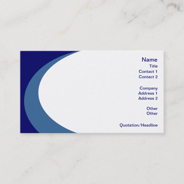 Swirl of Colour - Blue Stock Business Cards (Front)