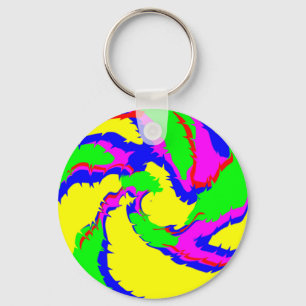 Swirl of Colourful Splatters Keychain