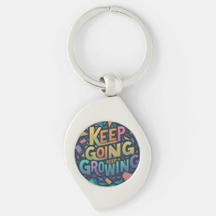 Swirl of Progress: Keep Going, Keep Growing Keychain